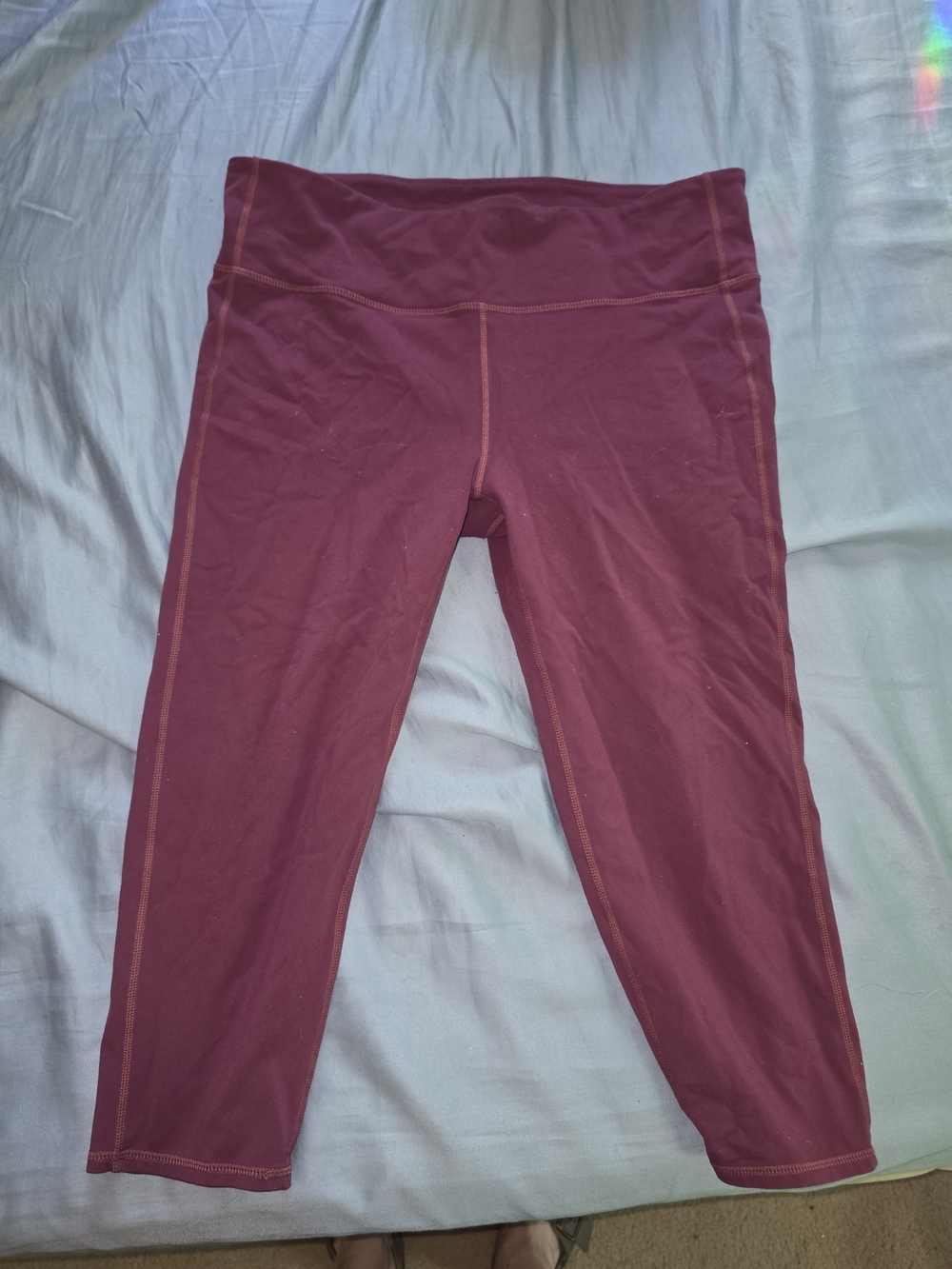 Athleta Maroon High-Waist Leggings